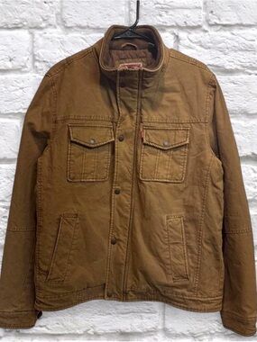 Men's Brown Canvas Field Jacket - Workwear Style